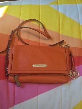 Michael Kors Orange Leather Convertible Crossbody